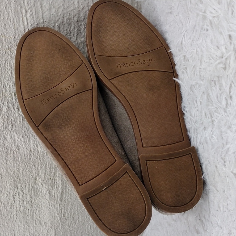 Franco Sarto Hadden Tan Suede Leather Almond Toe Low Heel Slip On Loafer Shoe - Picture 7 of 16